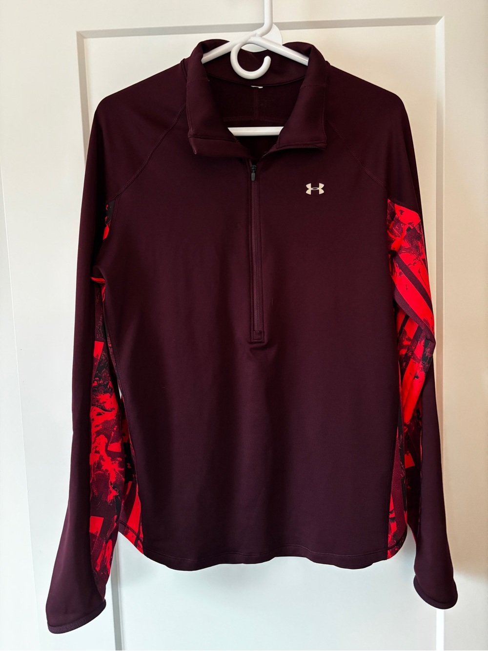 Under Armour Women’s Burgundy Zip-Up Pullover with Accent Panels
